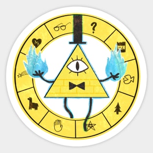 Bill Cipher - Gravity Falls (White background) Sticker